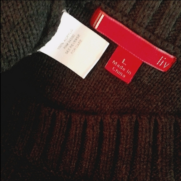 Short Sleeve Tunic Top or Cable Knit Sweater Dress | Sz. L | Gray - Picture 4 of 4